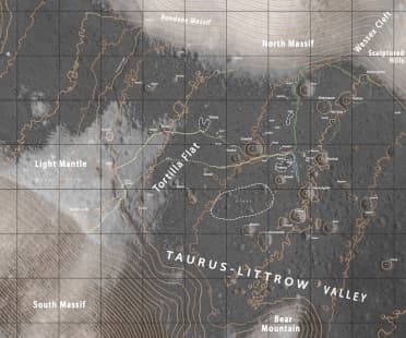 Cartographie du site d'alunissage de la mission spatiale Apollo 17