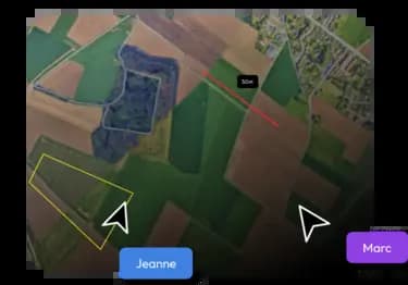 Image représentant les fonctionnalités collaboratives de GEO4X, permettant aux utilisateurs de partager, échanger et modifier des données géographiques en temps réel pour une meilleure collaboration.
