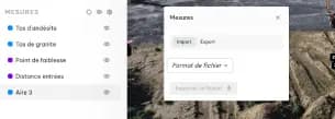 Capture d’écran d’une fenêtre d’importation ou de téléversement de données géoréférencées vers un cloud sécurisé.